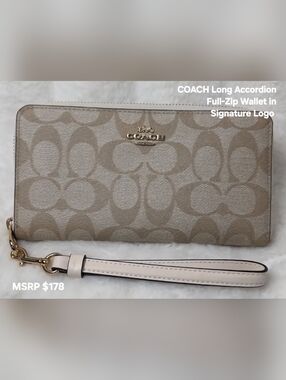 Coach Signature Logo Long Wallet